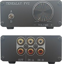 HiFi RCA Passive Preamp Stereo Audio Preamplifier with Volume Control A/B Aud...