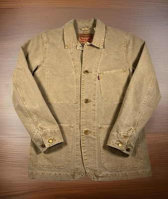 #ad #ad Levi#x27;s Engineer Chore Jacket M Railroad Coat Utility Medium Brown Duckcloth RARE $129.00