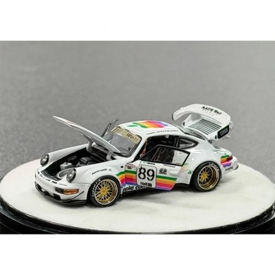 PGM 1:64 White Apple #89 RWB 964 Round Sports Open Model Diecast Display Car