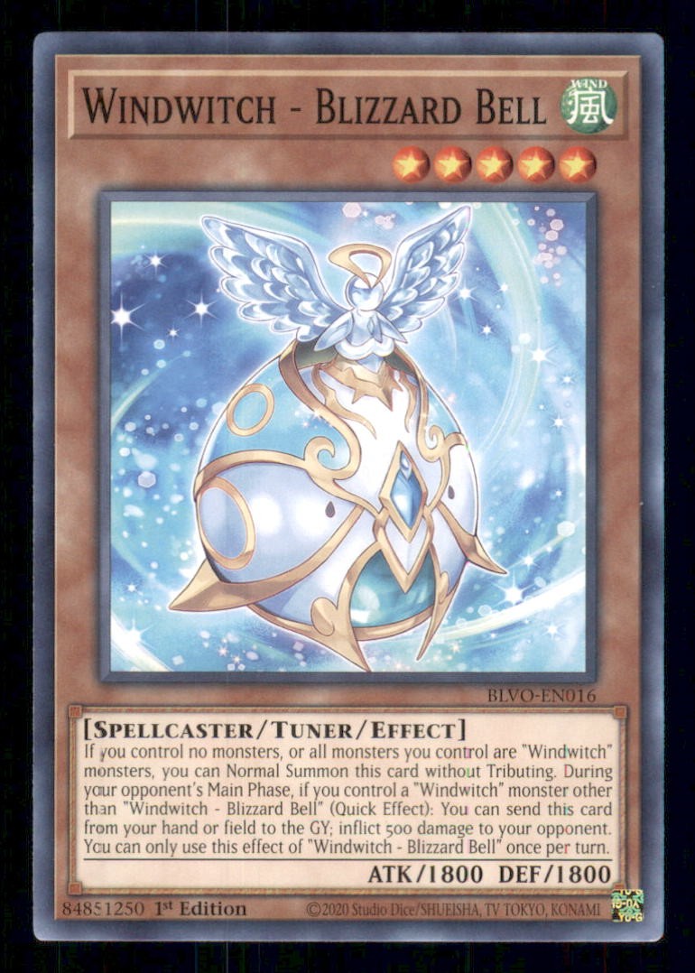 Windwitch - Blizzard Bell BLVO-EN016 Blazing Vortex Yu-Gi-Oh 1st Edition LP