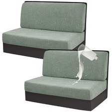 RV Dinette Cushion Covers, Waterproof Jacquard Stretch Camper Bench Seat Slip...