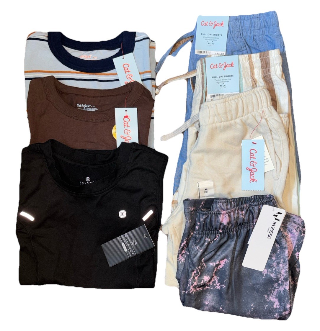 Cat & Jack + Messi Boy Clothing Lot Size M (8) Tops Shorts NWT