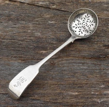 Antique George William Adams London England Sterling Silver Pierced Ladle Sifter