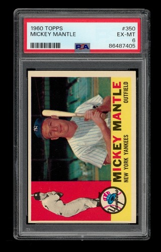 1960 Topps Set-Break #350 Mickey Mantle PSA 6 EX-MT