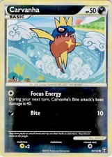 Carvanha 59/102 Common HGSS Triumphant Pokemon Reverse Holo Moderately Played