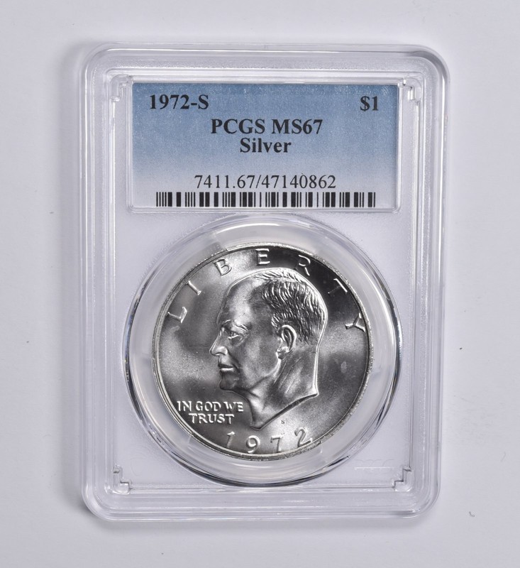 1972-S Eisenhower Dollar Silver Ike MS67 PCGS Blue Label *6006