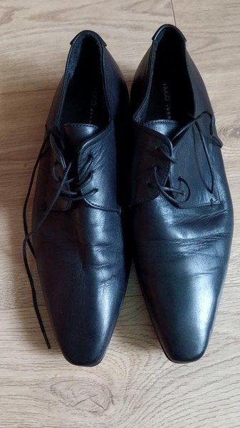 Men Hugo Boss Heels Black Leather 42 #N9N3