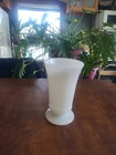 Vintage EO Brody Ribbed Pedestal Vase White Milk Glass. 7 1/2 Inches Tall