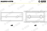 Glyco Kurbelwellenlager H1295/4 STD Aluminium FüR Opel Agila H00 Karl C16 Corsa
