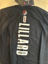 Men NBA Fanatics Portland Trailblazers  Black Large Lillard 0 T-Shirt-NWT!