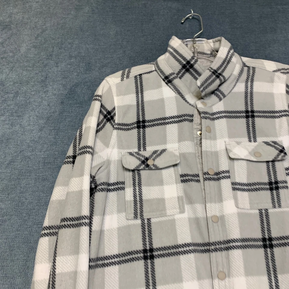 O'Neill фланелевая рубашка женщин маленький серый черный клетку мягкий флис Snap спереди уютный - Изображение 4 из 4