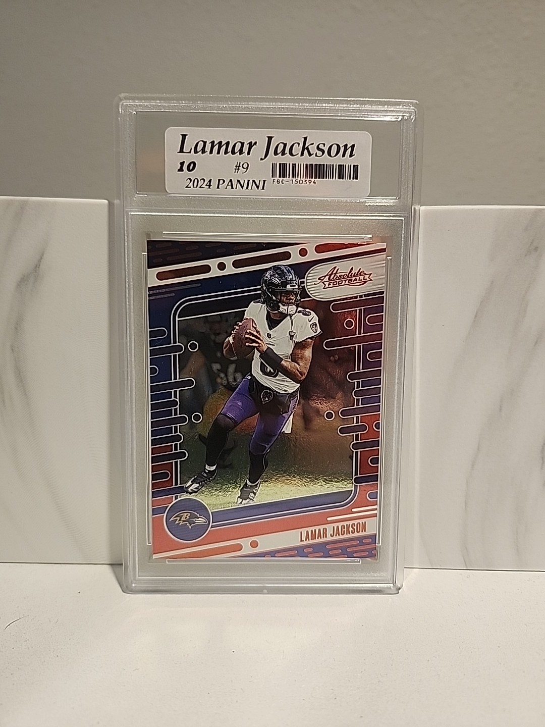 💎 💎 2024 Panini Absolute - Lamar Jackson #9 Red & Blue 💎 GRADED FGC10 💎 💎 