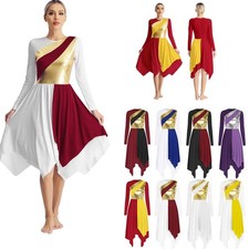 Women Asymmetrical Praise Dance Tunic Overlay Worship Costume Liturgical Lyrical