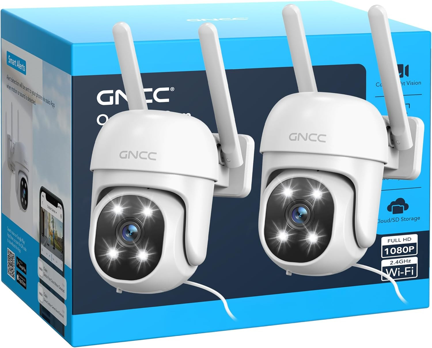 GK2 Kit Videosorveglianza 2 Camere WiFi Esterno PTZ 1080P - Full Kit