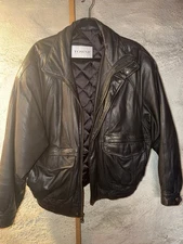 Towne London Men's Vintage Leather Jacket Dark Brown Vintage Size L