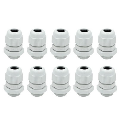 10pcs *1.5 Plastic Cable Gland with Locknut (White) *1.5 cable connector