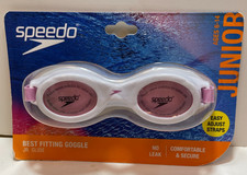 Speedo Swim Goggles Jr Glide Swim Goggles Ages 6-14 White NEW Anti Fog UV Block