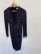 Fabulous Damsel in a dress sexy Midi chain Dress Uk 10 Black purple KC528