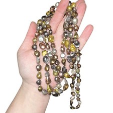 60  Long Pearls Opera Necklace Long Strand Dyed Irregular Blister Baroque 126g