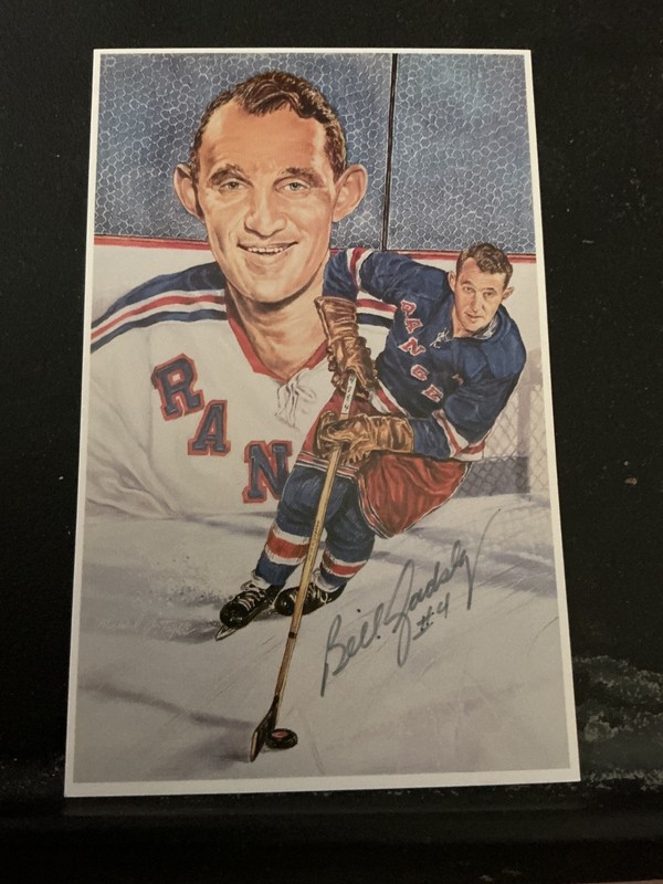 BILL GADSBY #1024/10,000 AUTOGRAPHED LEGENDS OF HOCKEY CARD HOCKEY HOF RANGERS