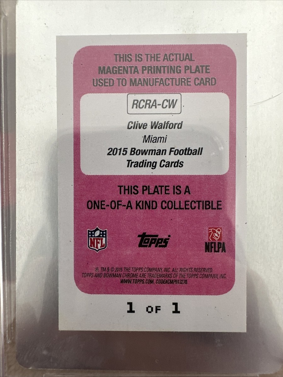 Clive Walford Bowman Rookie Card Printing Plate Magenta 1/1 | eBay