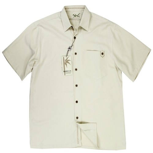 BAMBOO CAY Men's Solid Modal Camp Shirt 