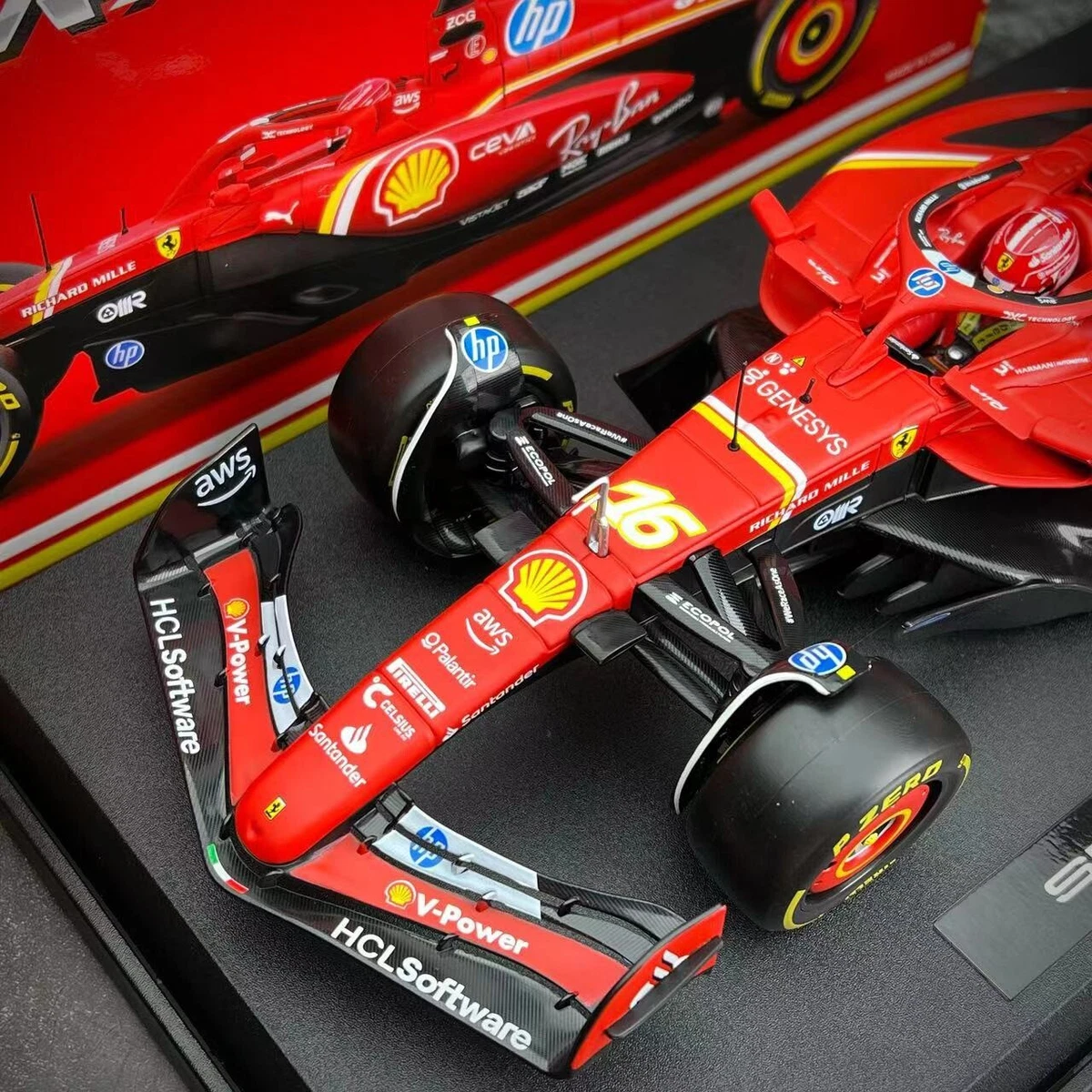 Bburago 1/18 Scuderia Ferrari diecast F1 Model F-24 2024 GP