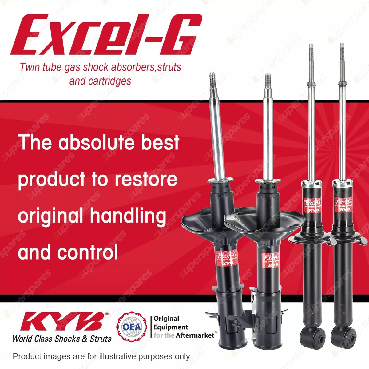 Front Rear KYB EXCEL G Shock Absorbers for PROTON Wira C97 4G15