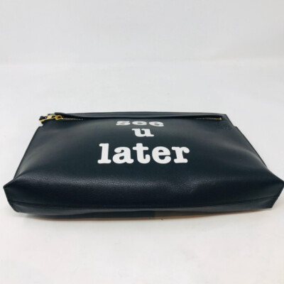 Loewe Black Leather Envelope See U Later Bag Purse 2400-616