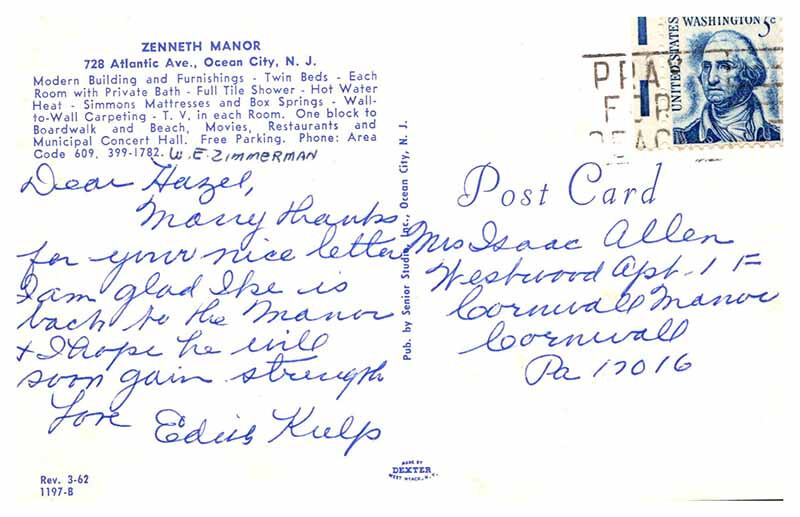 Postcard HOUSE SCENE Ocean City New Jersey NJ 10/19 AT5158 eBay