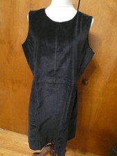 Gap Women’s Black Velour Sleeveless Side Pockets Lined Dress Size 20