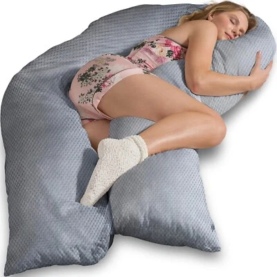 TRAUMREITER VISCO XXL Seitenschläferkissen mit Bezug Velour Deluxe