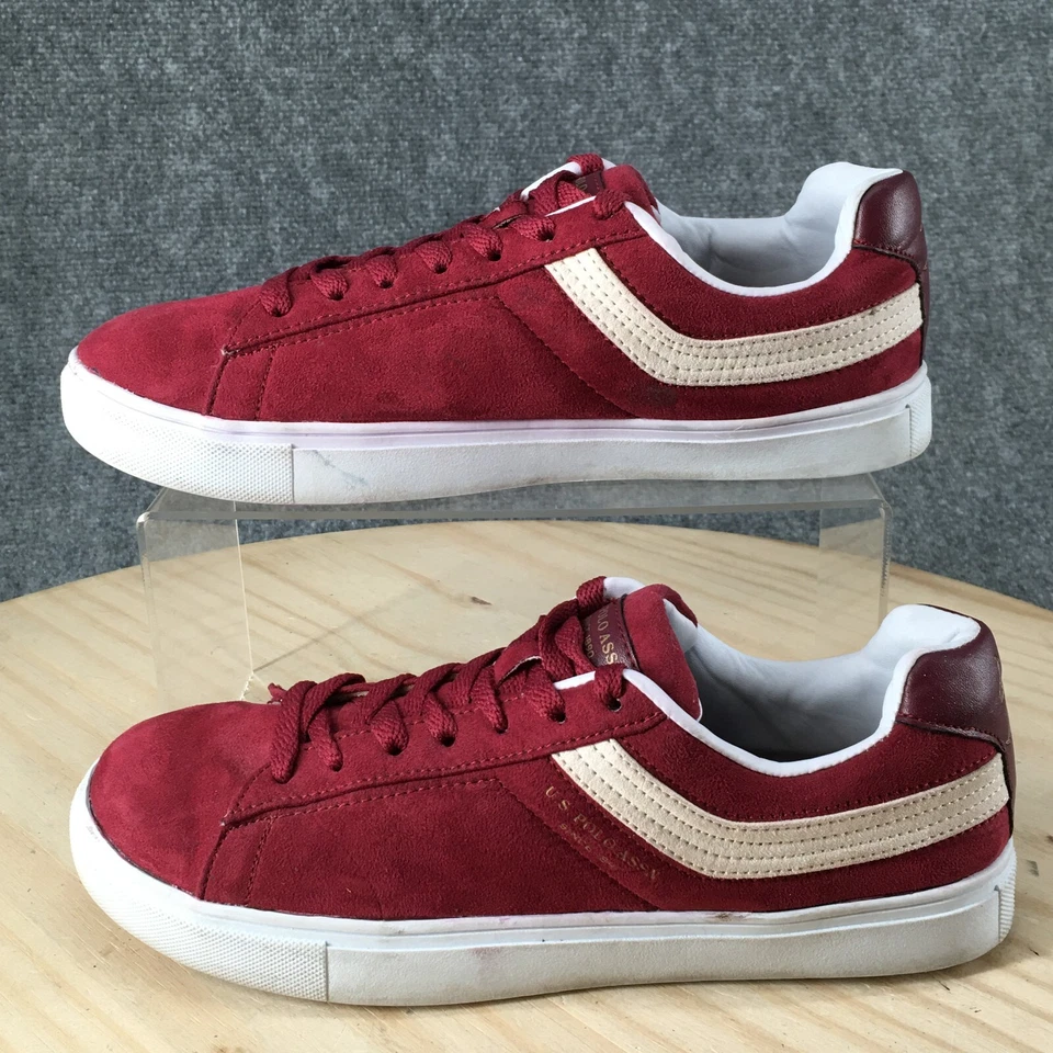 Us Polo Assn Zapatos Mujer 8 M Informales Tenis Tela Roja Con Cordones Parte Superior Baja Comodidad Foto 2 de 4