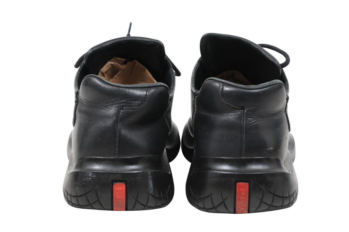 Prada AW99 Vtg Chunky Derby US8.5 UK7.5 Black Leather Square Prada AW99 Vtg Chunky Derby US8.5 UK7.5 Black Leather Square