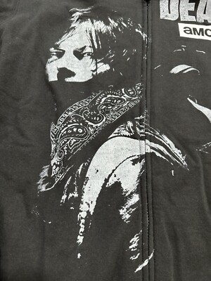 2015 AMC WALKING DEAD BLACK ZOMBIE Zip HOODIE SWEATSHIRT Large
