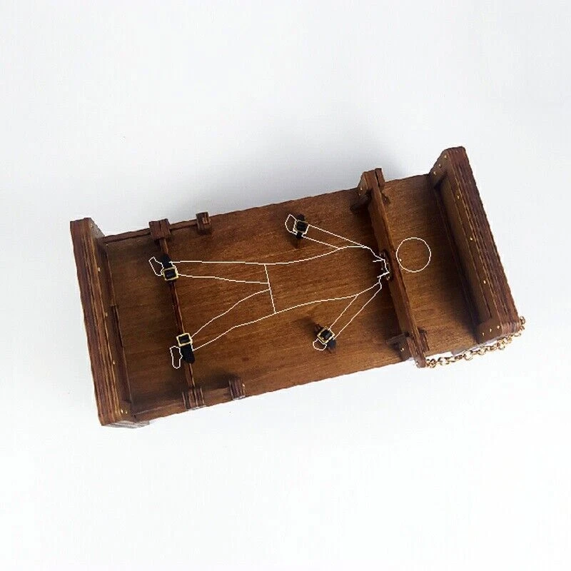 Herramienta de tortura de madera para mujer soldado 1/12 esposas accesorios de escena de marionetas Foto 4 de 4