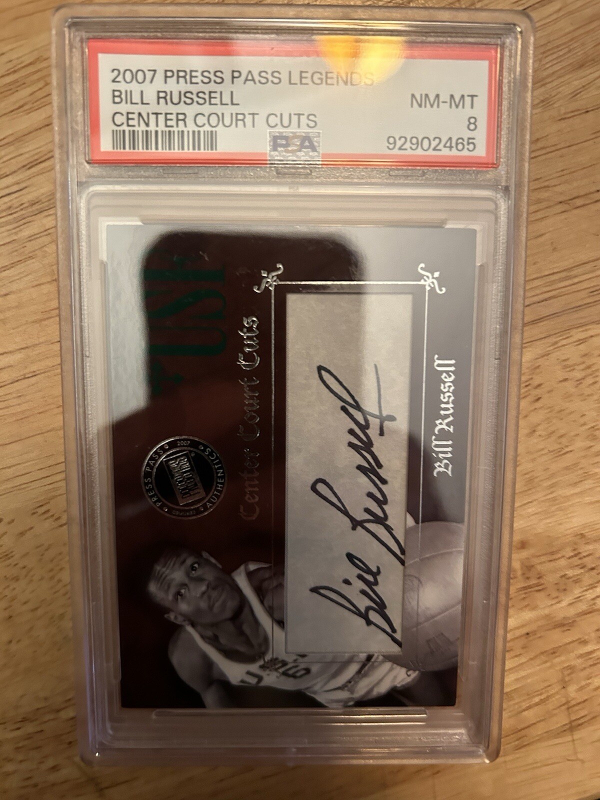 Bill Russell Autographed Signed Boston Celtics 2007 PRESS PASS LEGENDS CUT CARD PSA 8 #46/85 