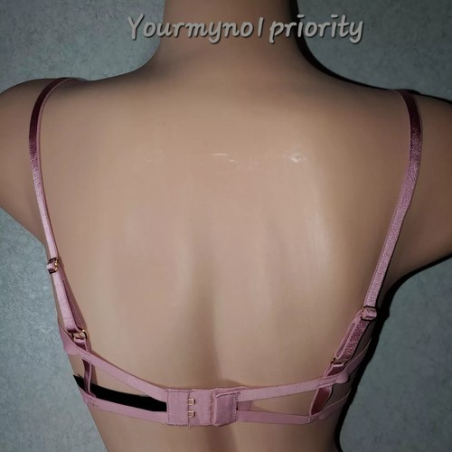 L-XL VICTORIAS SECRET VERY SEXY Open Cup Rose Embroidered Balconette Bra 79.95 - Picture 3 of 10