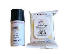 Power Stick Soft Floral Body Spray And Deodorant Wipes Paraben Free  Vegan New