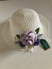 Lavender Flower White Easter Hat for kids