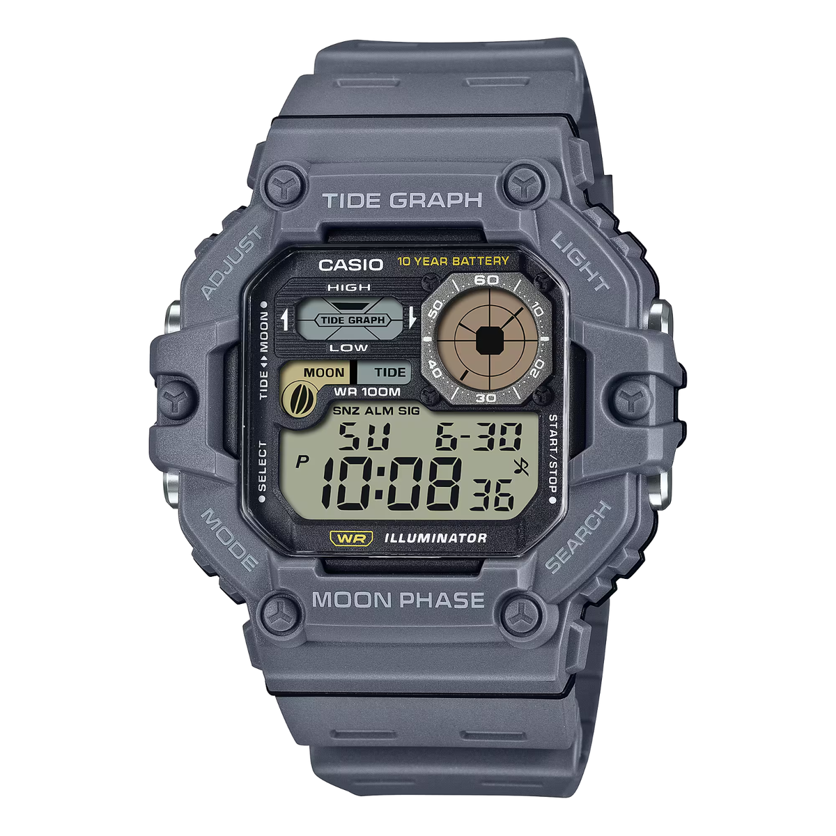 Casio WS-1700H-8AV, Moon/Tide Graph, 100 Meter WR, 10 Year Battery