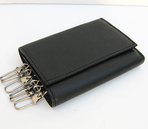 MEN'S GENUINE LEATHER KeyChain Wallet Coin Holder Case Key Coin Zip US SELLER - Picture 5 of 23