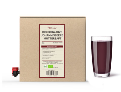 (8 EUR/l) 3 Liter BIO Schwarzer Johannisbeersaft, 100% Direktsaft