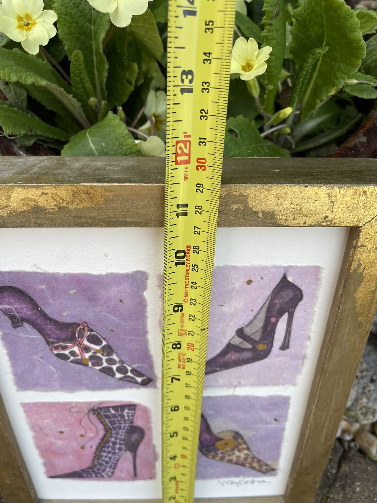 Nicky Belton Original Artwork Framed Mixed Media High Heels Boot