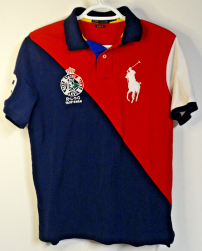 Polo by Ralph Lauren RLYC Yachtsman Polo Shirt, Men's S, Red, White & Blue, Vint