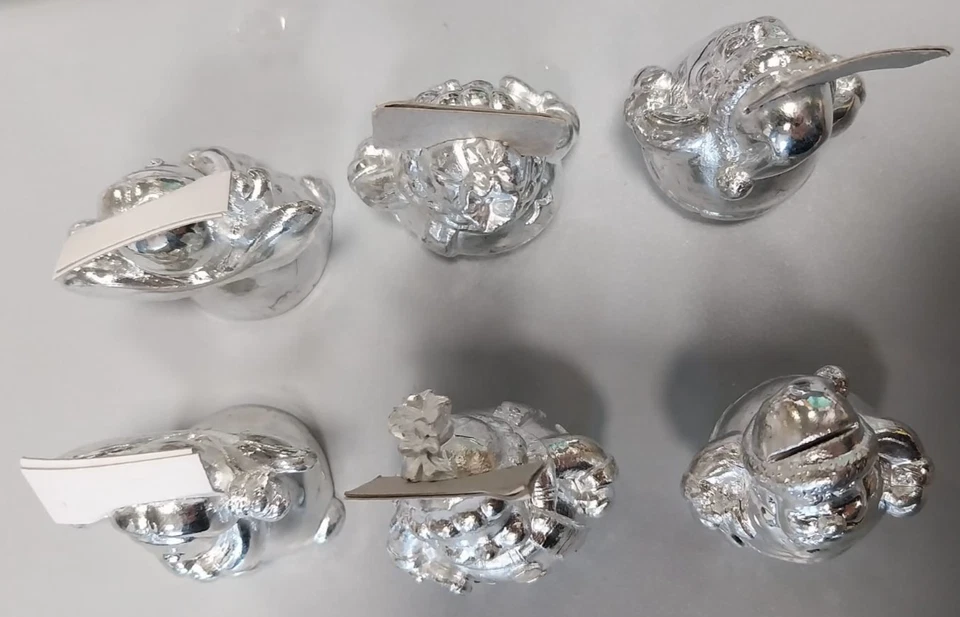 Segnaposto set 6 pezzi LF codice CH1361 soggetti assort. con pinza color argento - Immagine 4 di 4