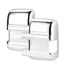 X AUTOHAUX Pair Chrome ABS Side Door Full Mirror Covers for Ford F250 F350 F4...