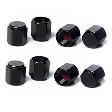 Circuit Performance Series Black Aluminum Valve Stem Caps - 8 Pieces VC5 - VC5