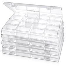 Bead Storage Containers, 64 Mini Organizer Boxes with Hinged Lid Small Parts ...