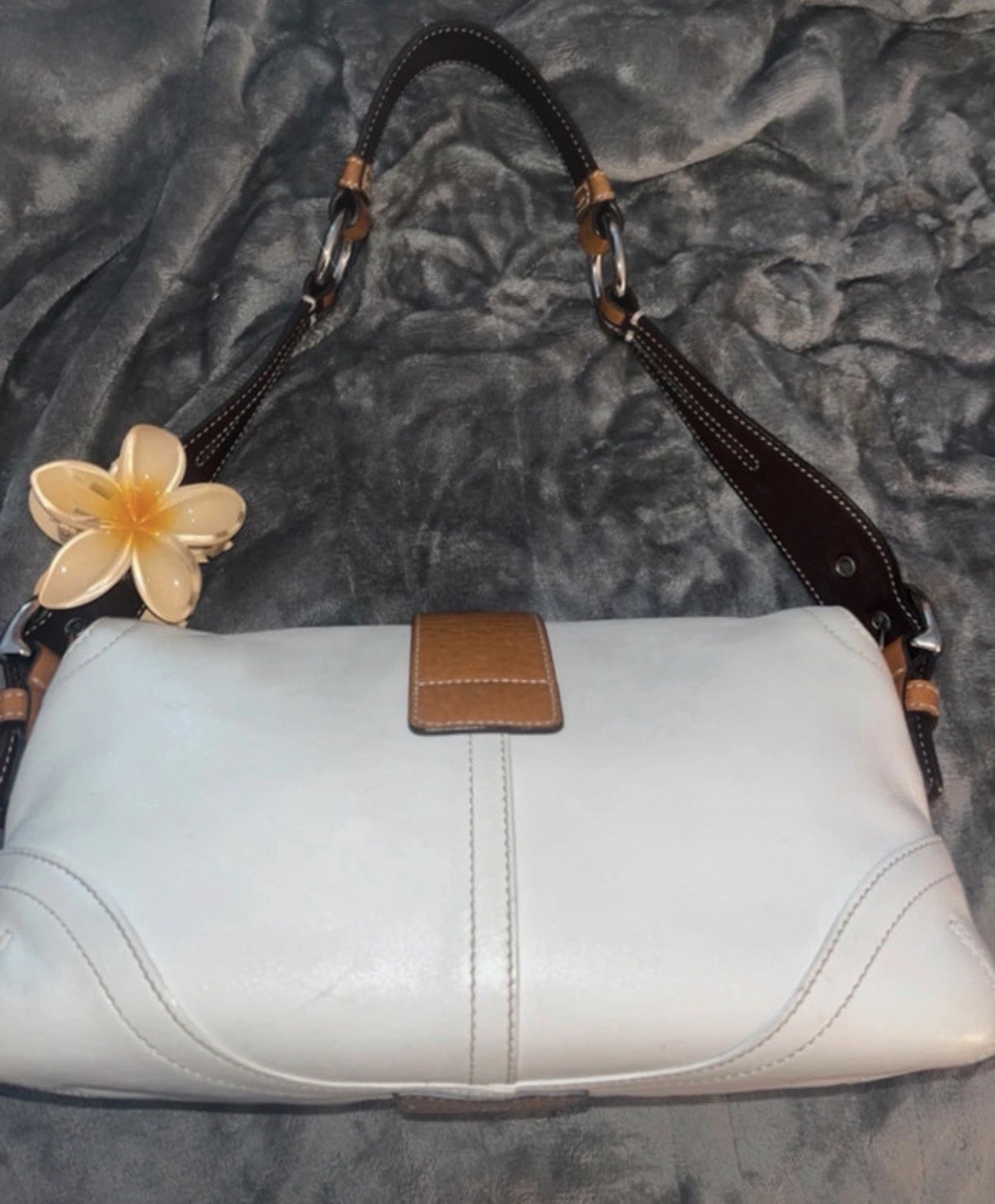 Coach Large White Leather Soho with Buckle Shoulder B… - Gem
